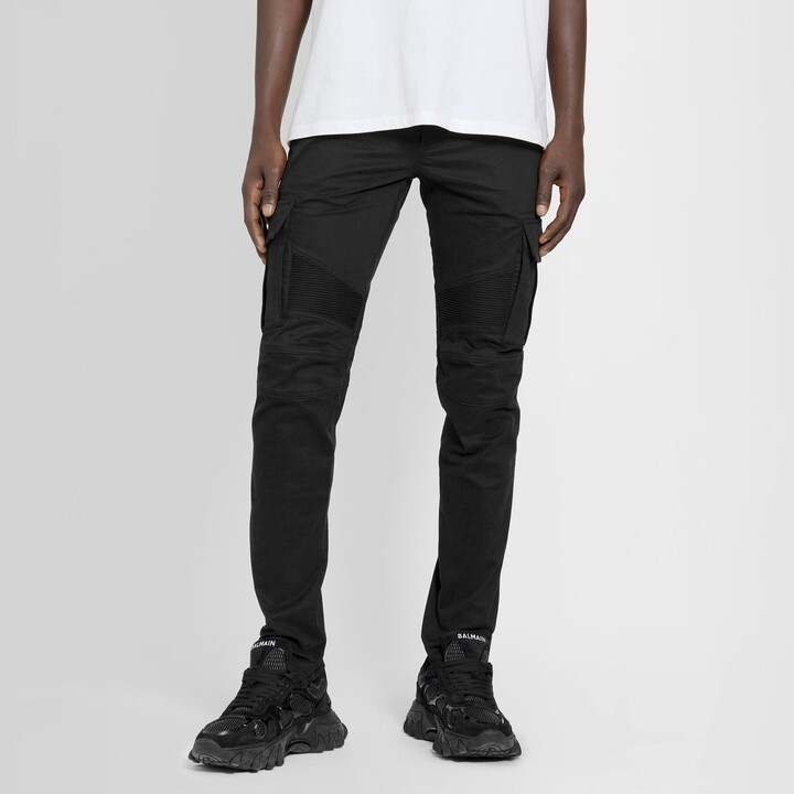Balmain Black Monogram Jacquard Denim Jeans - ShopStyle