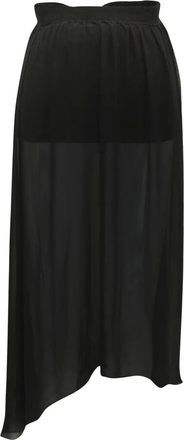 Alice + Olivia Ruffle Sheer Midi Skirt