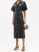 Thumbnail for your product : Stand Studio Gianna A-line Leather Midi Skirt - Black