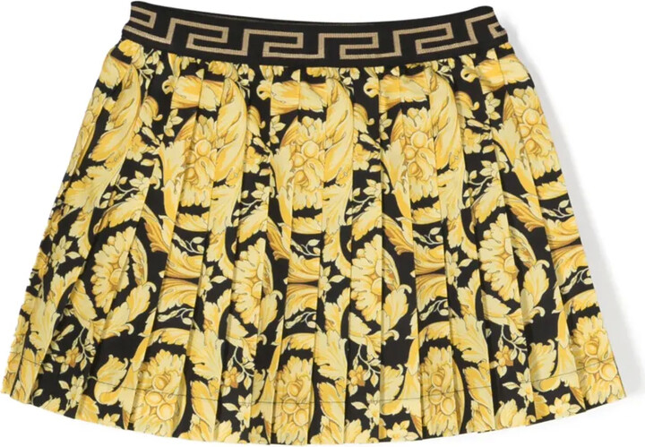 Versace Children Gonna baroque-print pleated skirt