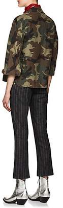 R 13 Women's Abu Camouflage Cotton Shrunken Jacket - Grn. Pat. Size Xs