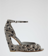 Thumbnail for your product : Reiss Gitta CUT OUT WEDGE SANDALS BLACK/WHITE