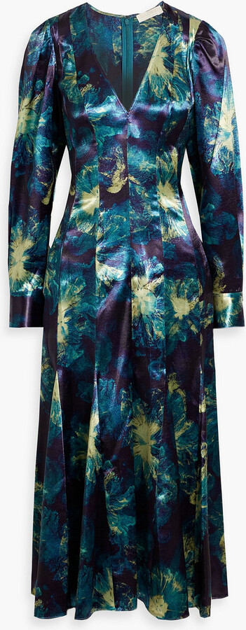 Acrou printed satin midi dress