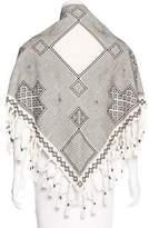 Thumbnail for your product : Tory Burch Embroidered Tassel Shawl w/ Tags