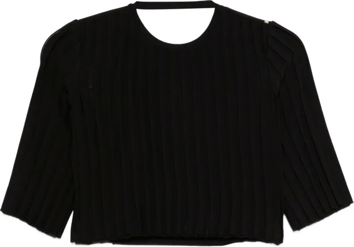 Sportmax SPSCamera ribbed cropped T-shirt