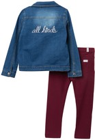 Thumbnail for your product : 7 For All Mankind All Kinds Denim Jacket, Shirt & Leggings Set (Toddler Girls)