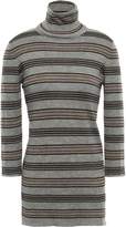 Thumbnail for your product : Brunello Cucinelli Metallic Striped Wool And Cashmere-blend Turtleneck Top