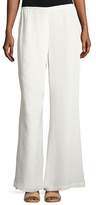 Thumbnail for your product : Caroline Rose Silk Wide-Leg Pants, White, Plus Size