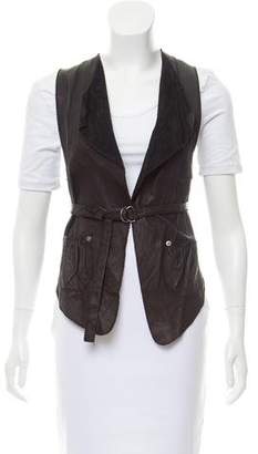 Illia Leather Belted Vest