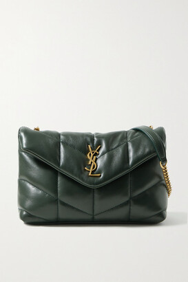 Saint Laurent Loulou Puffer Toy Quilted Leather Shoulder Bag - Dark green