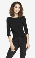 Thumbnail for your product : Express Short Ribbed Zip Back Sweater