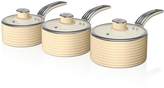 Thumbnail for your product : Swan Retro Set of 3 Saucepans - Cream
