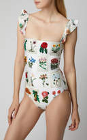 Thumbnail for your product : Agua Bendita Agua By Nativa Printed Ruffled One-Piece Swimsuit