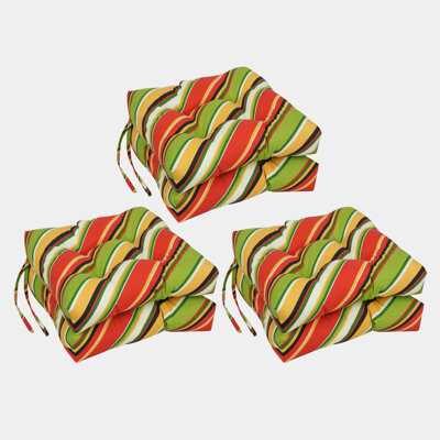 16-inch Outdoor Square Tufted Chair Cushions (Set of 6)