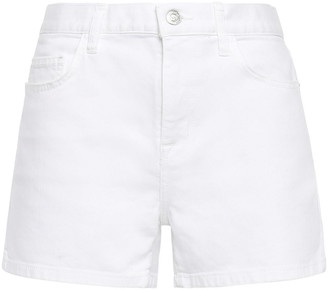 white denim boyfriend shorts