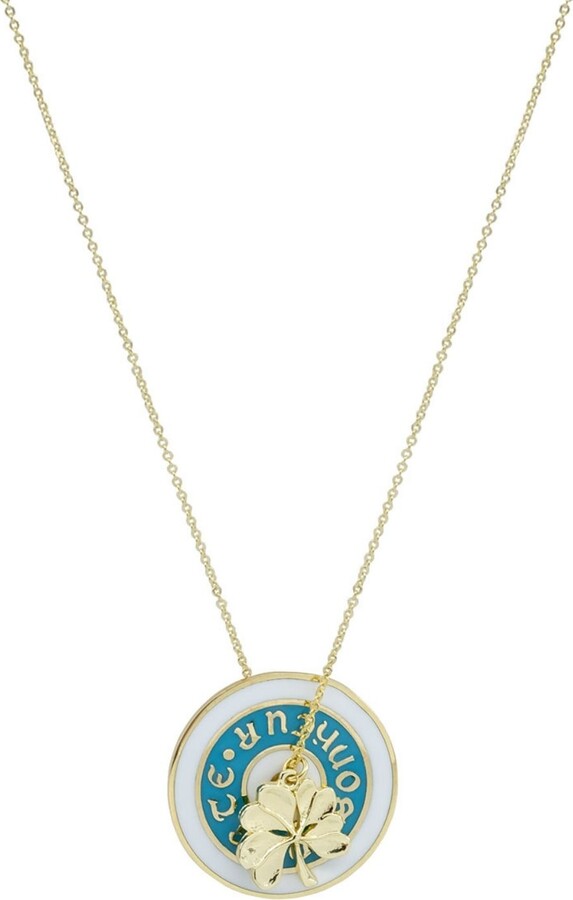 Atelier Petites Pierres Gold / Rose Gold Porte Bonheur - Blue - Good Luck Pendant