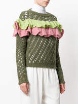 Thumbnail for your product : Moschino Boutique open knit ruffle top