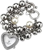 Thumbnail for your product : Lipsy Heart Drop Pearl and Beaded Bracelet Ladies Watch