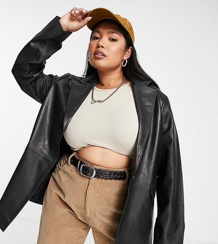 plus size pink leather jacket