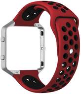 Thumbnail for your product : Fitbit Small Silicone Band with Silver Frame for Blaze - Red/Black