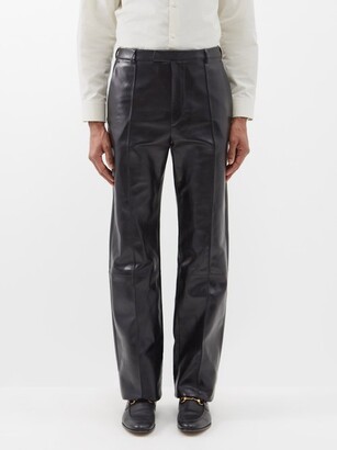 Gucci Topstitched Leather Trousers