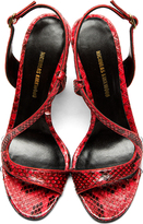 Thumbnail for your product : Nicholas Kirkwood Red Python Horn Heel Sandals