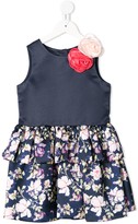 Thumbnail for your product : Charabia Floral Appliqué Tiered Dress