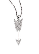 Thumbnail for your product : Jade Jagger Diamond and Sterling Silver Arrow Necklace