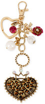 Thumbnail for your product : Betsey Johnson Gold-Tone Leopard Heart Charm Key Chain