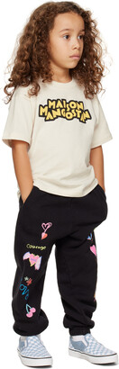 Kids Worldwide SSENSE Exclusive Kids Black All Over Love Print Sweatpants