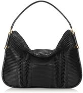 Thumbnail for your product : Jimmy Choo Zoe Black Pleated Coated Fabric Shoulder Bag