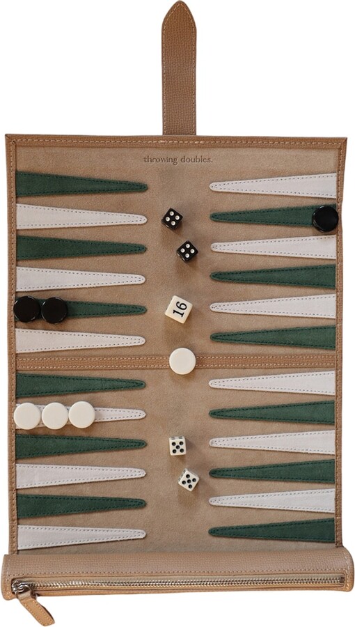 Throwing Doubles Tulum Travel Backgammon Board in Beige