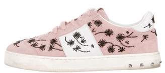 Valentino Suede Embellished Sneakers