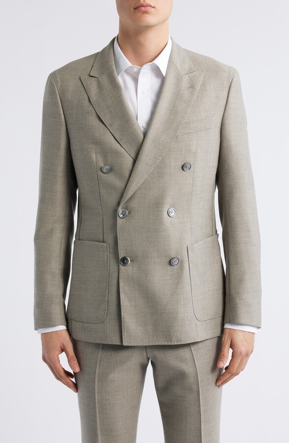 Huge Double Breasted Tan Wool Sport Coat