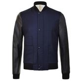 Thumbnail for your product : Paul Smith Leather Sleeved Bomber Jacket