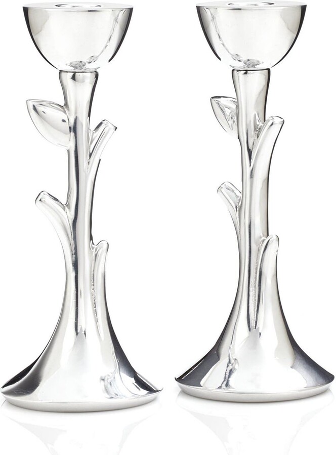 Nambe 'Tree of Life' Sabbath Candlesticks