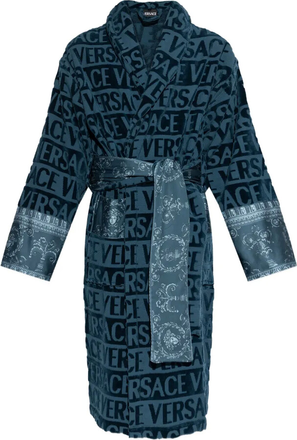 Versace Home Logo-Pattern Belted Robe