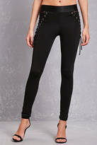 Thumbnail for your product : Forever 21 Lace-Up Mesh Panel Leggings