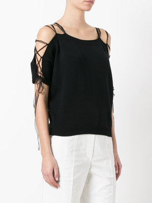 Valentino cashmere lace-up knitted top