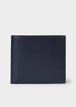 Paul Smith Men's Navy Leather Monogrammed Billfold Wallet