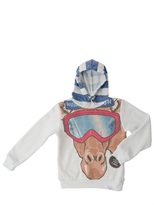 Thumbnail for your product : Madson Discount Giraffe Printed Hooded Cotton Sweatshirt