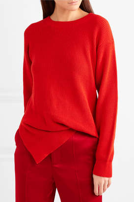 Sies Marjan Fern Pickup Asymmetric Cotton Sweater - Crimson