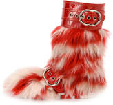 Thumbnail for your product : Miu Miu Striped Faux-Fur and Patent Boot