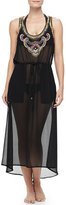 Thumbnail for your product : 6 Shore Road by Pooja Third-Eye Chiffon Beaded-Trim Sleeveless Coverup Dress