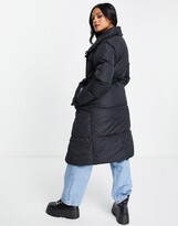 Thumbnail for your product : Threadbare Coral oversized duvet belted maxi coat in black
