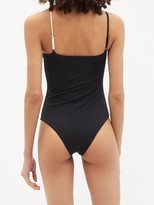 Thumbnail for your product : Isa Boulder Leonard Asymmetric Bi-colour Swimsuit - Black White