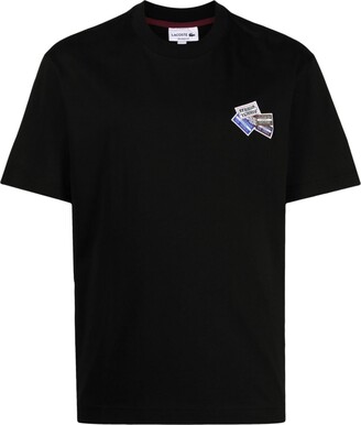 Lacoste multi badge cotton T-shirt - ShopStyle