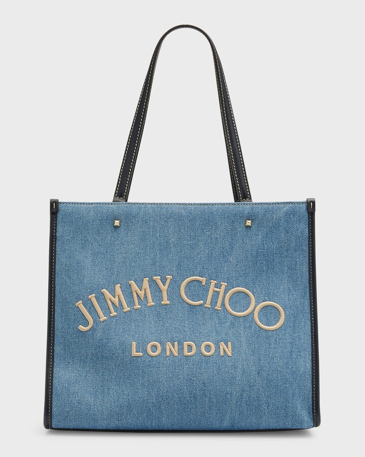 Jimmy Choo Varenne Logo Denim Tote Bag - ShopStyle