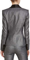 Thumbnail for your product : Redemption Shimmer Smocked Satin-Trim Blazer