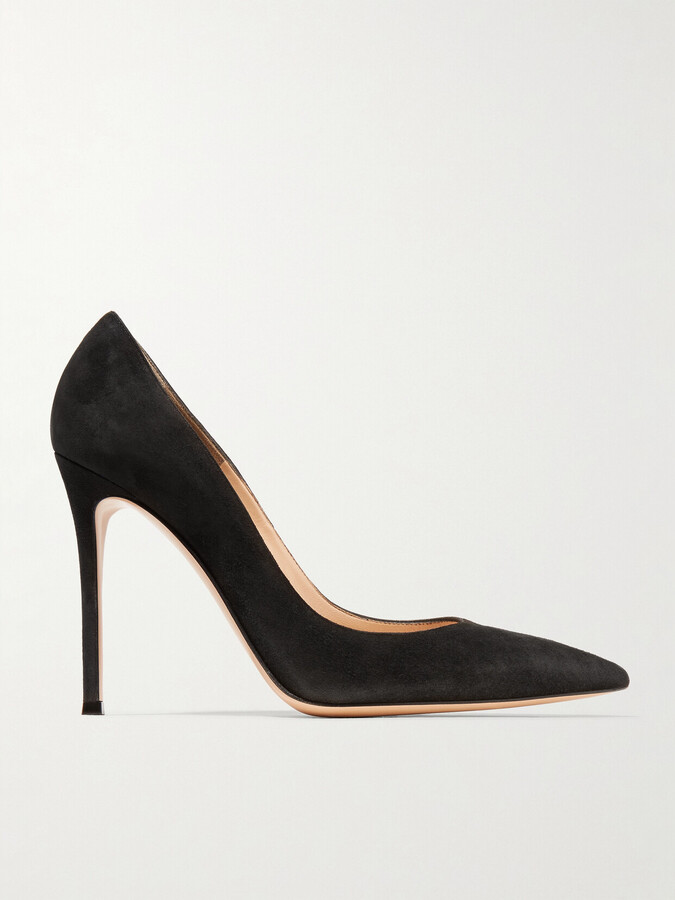 ladies black suede pumps